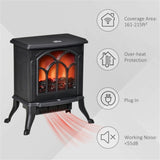 ZUN 750W/1500W 17 inch Electric Fireplace Heater （Prohibited by WalMart） 47060231