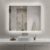 60"x48" Modern LED Smart Mirror with Hiden Light Bathroom Mirror, Front Lit & Back Lit With 3 Color T3177P284028