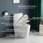 ZUN 1.1/1.6 GPF Dual Flush One-Piece Toilet, Elongated Bowl with Soft Close Seat, Water-Saving MAP W1573101058