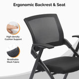 ZUN 1 Pack Stackable Conference Room Chairs with Wheels, Folding Office Chair with Rebound Back, Padded 56646231