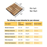 10 PCS Interlocking Deck Tiles Checker Pattern, 12" x 12" Square Yellow Acacia Hardwood Outdoor 17936528