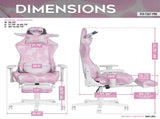 TS87 Pink COW Series Gaming Chair with Footrest B031P369374