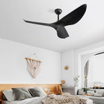 ZUN 52 Inch Indoor Ceiling Fan No Light With 6 Speed Remote Control 3 ABS Blades Reversible DC Motor W934P200067