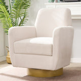360 degree rotation armchair cotton linen skin friendly fabric ergonomic design living room chair W2113P235593