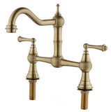Double Handle Widespread Kitchen Faucet with Traditional Handles W928P164195