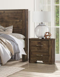 Rustic Brown Finish Nightstand with Storage Drawers Clipped Corners Transitional Style Wooden B011P186840