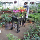 Mobile Metal Raised Garden Bed Cart with Legs, Elevated Tall Planter Box with Wheels for Outdoor 71541257