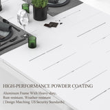 Patio Dining Expandable Table, Metal Aluminum Outdoor Table for 6-8 Person Rectangular Table for W1859P253350
