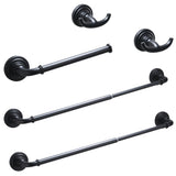 Bathroom Hardware Black 4-Pieces Bathroom Towel Rack 24 Inches Adjustable Bathroom Accessories W1932130478