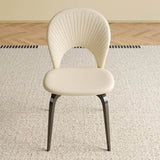 PU-Leather Chairs Metal Legs & Backrest, Modern Desk Chair for Living Room, Dining Room, white W509P268312