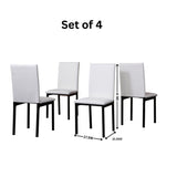 Noyes Faux Leather Seat Metal Frame Dining Chairs, Set of 4, White T2574P164527