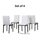 ZUN Noyes Faux Leather Seat Metal Frame Dining Chairs, Set of 4, White T2574P164527