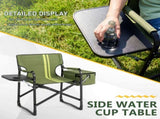 46.46" x 20.87" x 33.46" Folding Camping Chair with Side Table & Insulated Cooler Bag, Spray-Coated 78557006