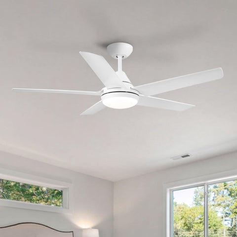 ZUN YUHAO 48 In Intergrated LED Ceiling Fan with White ABS Blade W136772855