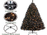 Clear Prelit Incandescent Black Hinged Spruce Artificial Christmas Tree, 6' 85568190