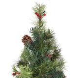 5ft Pre-Lit Artificial Christmas Tree - 100 Clear LED Lights 260 Tips PVC Red Berries Pine Cones UL 59692852