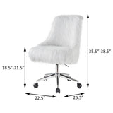 ZUN White and Chrome Swivel Office Chair B062P185681