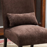 Pisano Contemporary Chenille Fabric Armless Accent Chair with Pillow, Chocolate T2574P164499