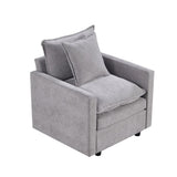 Chenille Fabric Comfy Deep Single Seat Sofa Upholstered Reading Armchair Living Room W1036P187127
