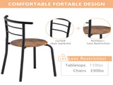 Fire Wood PVC Black Paint Breakfast Table for Couples with Curved Back 82020111