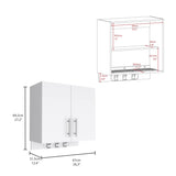 Kymo Wall Storage Cabinet, 2 Doors, Broom Hangers -White B07092125