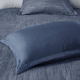 7 Piece Printed Seersucker Comforter Set Navy Cal King B03597180