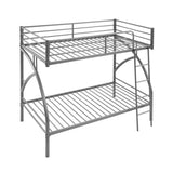 Gray Metal Frame Twin/Twin Bunk Bed, Youth Bed, Youth Bedroom Furniture, Easy Assembly B011P248592