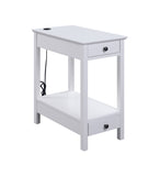 Byzad White Finish Accent Table W/USB B2726P287565