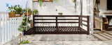 TOPMAX Country Patio Wooden Twin Size Swing Daybed Porch Swing Frame with 4pcs 96-inch Hemp Ropes N717P265856D