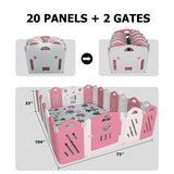 ZUN 20+2 Panel Baby Playpen, Foldable Playard for Baby and Kids, Adjustable Shape Play Fence with Safety 75928956