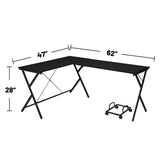 L-Shape Computer Desk with Computer Holder, Black B016P312615