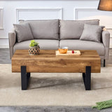 ZUN A coffee table made of American vintage MDF Equipped with drawers made of solid wood W1151141600