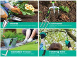 13Pcs Garden Tool Kit, HeavyDuty Aluminum Alloy Gardening Tools with AntiSlip TPR Handles, Oxford 58681467