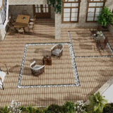 Patio Floor Tiles Pack of 11 WPC Wood-Plastic Composite Patio Deck Tiles DIY Interlocking Decking W206P201289