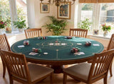 55" Round Foldable Poker Table Top Mat Non-Slip Rubber Base, Portable Casino-Grade Poker Mat 28119801