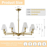 Mid Century Glass Chandelier Modern Gold Pendant Light Fixture, 8 Light Farmhouse Chandeliers for 20636981
