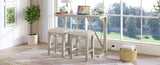 ZUN TOPMAX Farmhouse 3-Piece Counter Height Dining Table Set with USB Port and Upholstered Stools,Cream WF298225AAA