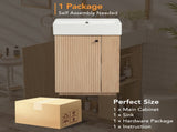 21.6" bathroom vanity with ceramic sink, freestanding modern left door wood grain cabinet with open N729P285504N