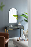 ZUN 24" x 36" Black Arched Mirror with Metal Frame, Wall Mirror for Living Room Bedroom Entryway W2078135282