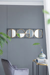 ZUN 47.2" Eclectic Styling Metal Beaded Black Wall Mirror with Contemporary Design for Bedroom,Liveroom W2078124372