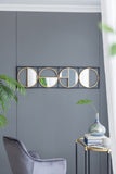 ZUN 47.2" Eclectic Styling Metal Beaded Black Wall Mirror with Contemporary Design for Bedroom,Liveroom W2078124372