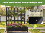 Metal Raised Garden Bed with Wheels and Trellis,73"x47"x16" Planter Box for Climbing Plants, 21836829