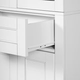 67.2" Tall Bathroom Storage Cabinet with Tempered Glass Doors, Adjustable Shelves & Drawer Modern 92027063