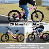 ZUN Mountain Bike for Girls and Boys Mountain 20 inch 7-Speed bike 73527841