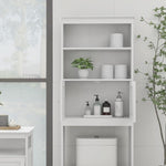 ZUN Over The Toilet Rack 2 -Tier Toilet Bathroom Spacesaver Storage Shelf with 2 Doors Wood Storage 95065143