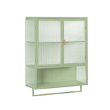 23.62"Glass Doors Modern Two-door Wall Cabinet with Featuring Two-tier Enclosed Storage, an Open W757143037