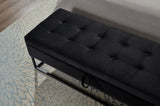 58.6" Bed Bench Metal Base with Storage Black Velvet W1097119560