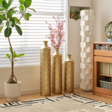 Floor Metal Vases Decorated White Metal Set of 3 gorgeous home decoration large glazed metal W2796P237520