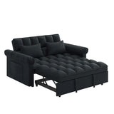 Loveseats Sofa Bed with Pull-out Bed,Adjsutable Back-Black W487P263842