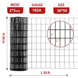36inch x 50ft Black Vinyl Coated Hardware Cloth 2" X 3" 16Ga Wire Mesh fence, PVC Coated 33230166